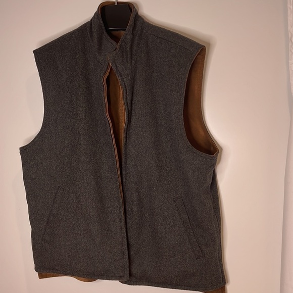 Mark Shale Sz L Reversible Suede Leather and Wool Zippered Mocneck - Picture 2 of 11